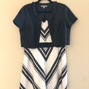Danny and Nicole Black and White A-line Dress